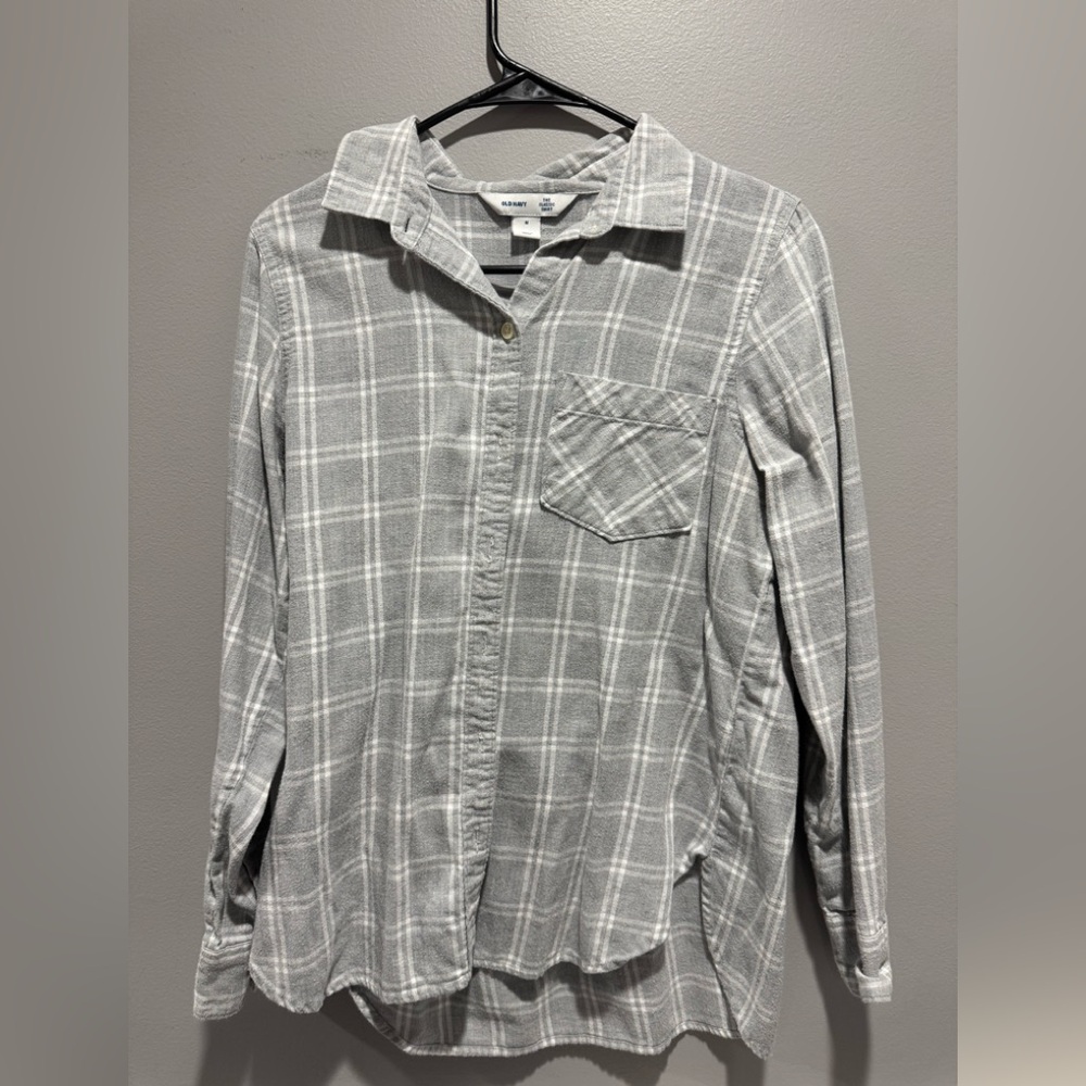 Grey flannel long sleeve button up